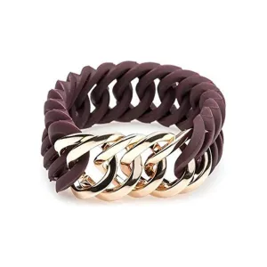 Bracelet TheRubz 100467 Red Silicone Stainless steel Golden Steel/Silicone