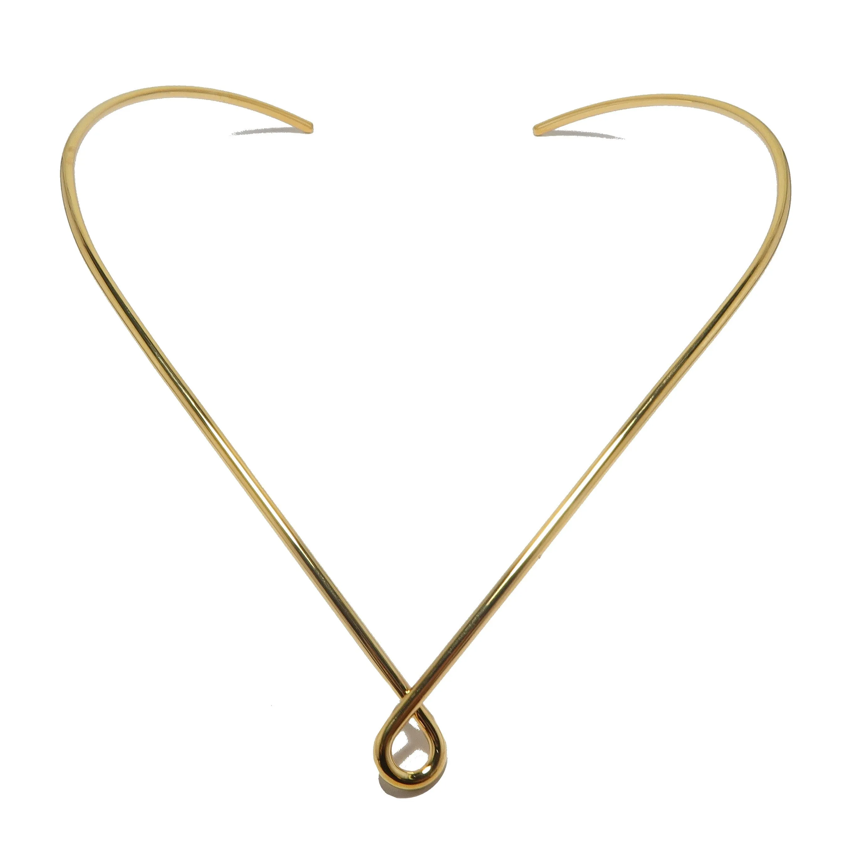 Brass Choker Necklace Teardrop Sophisticated Gold