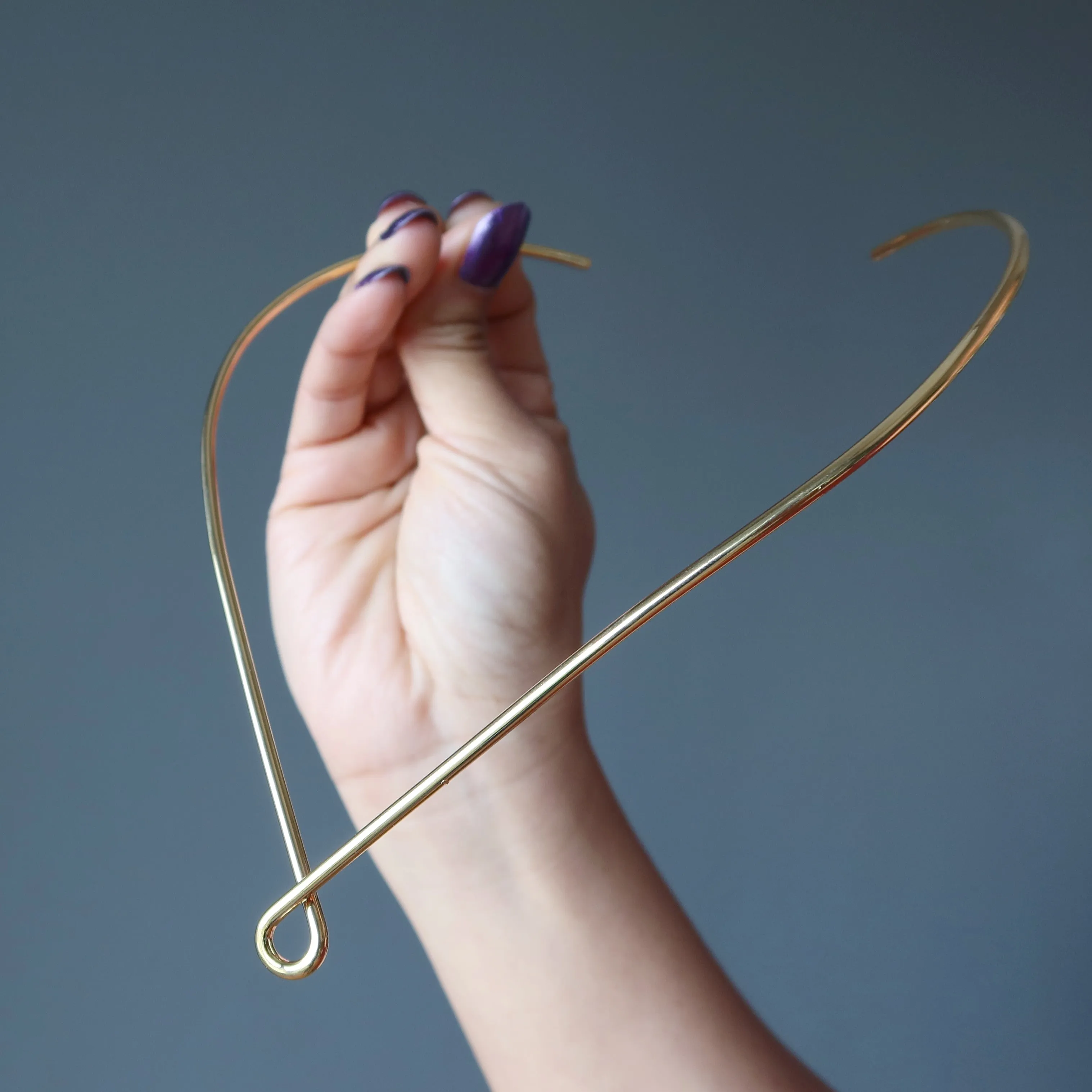 Brass Choker Necklace Teardrop Sophisticated Gold