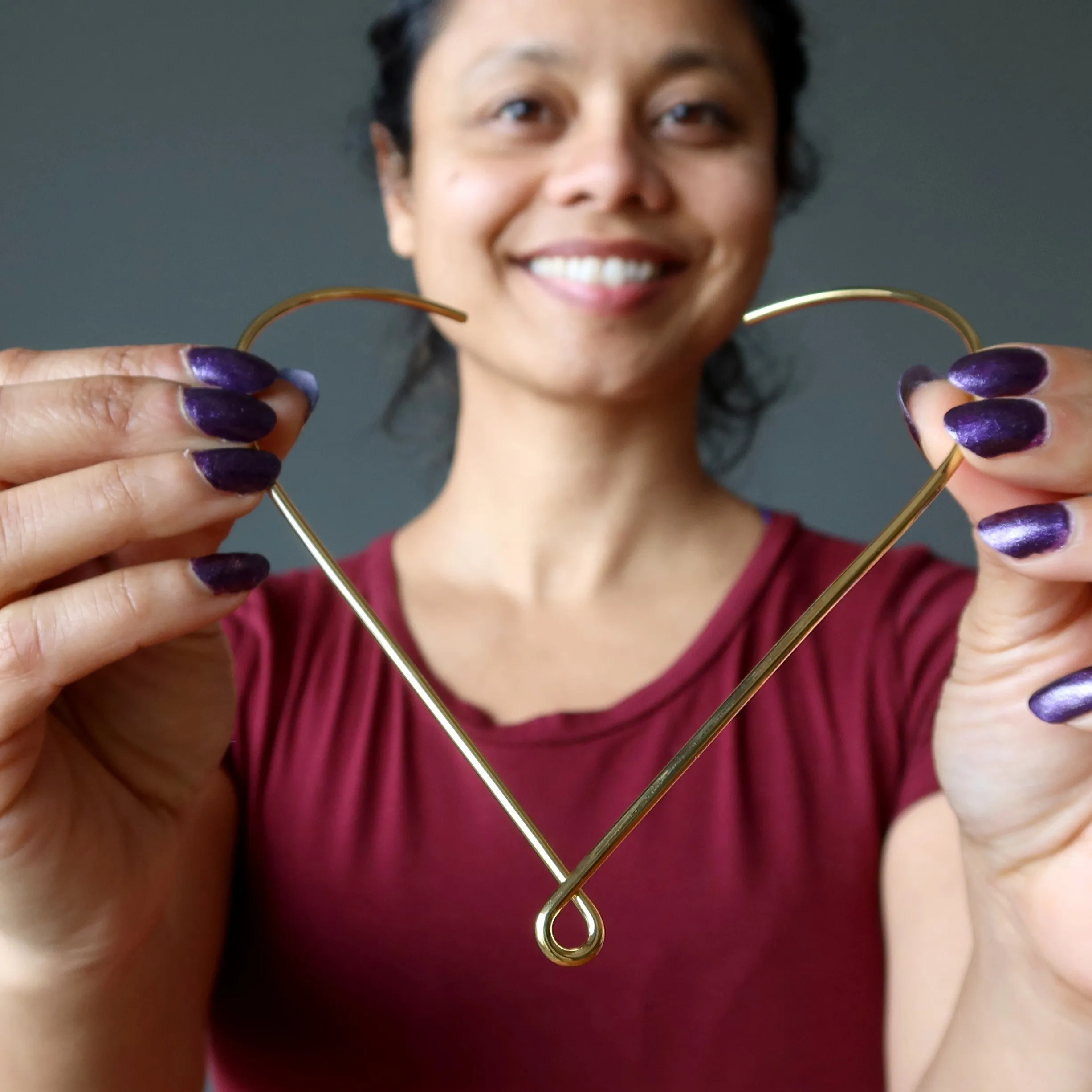 Brass Choker Necklace Teardrop Sophisticated Gold