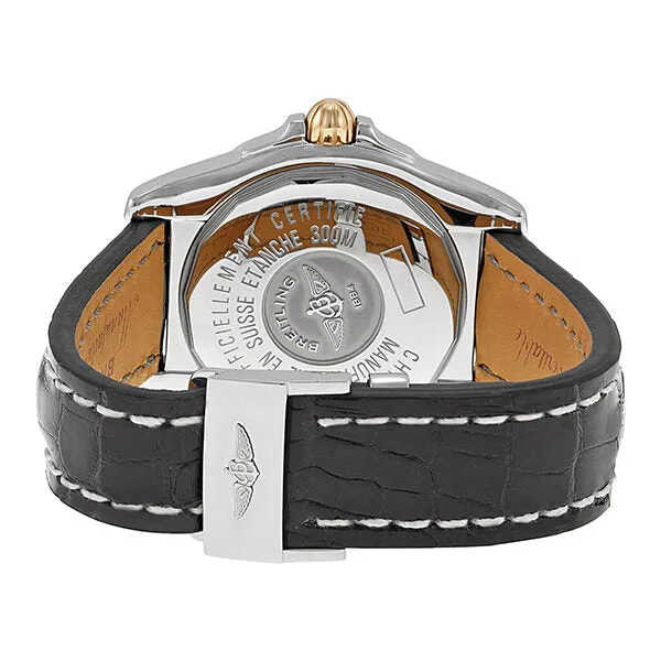 Breitling Galactic 41 Black Dial Black Leather Automatic Men's Watch C49350L2-BA09BKCD
