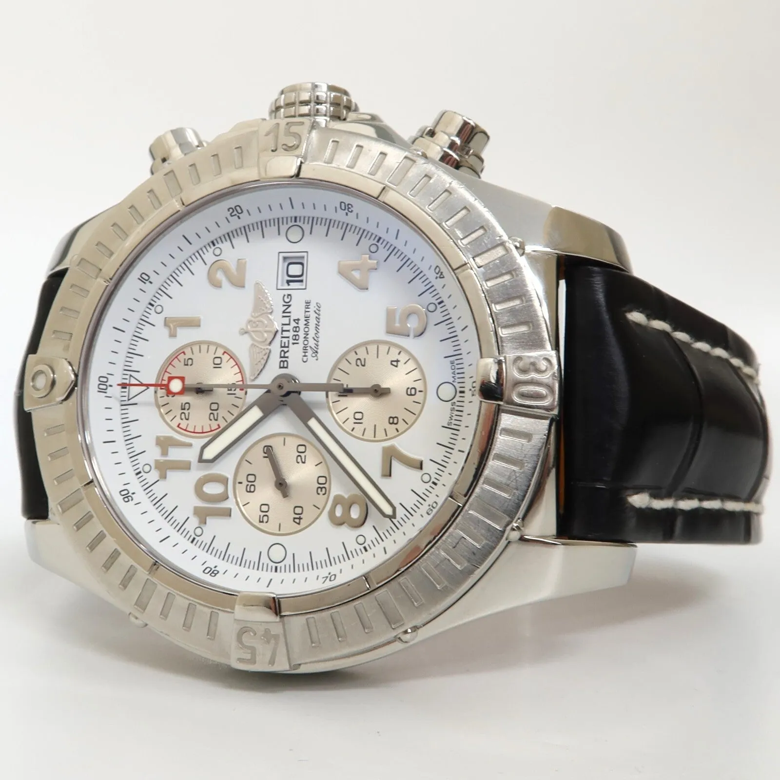 Breitling Super Avenger White Dial Chronograph 48MM Stainless Steel A13370