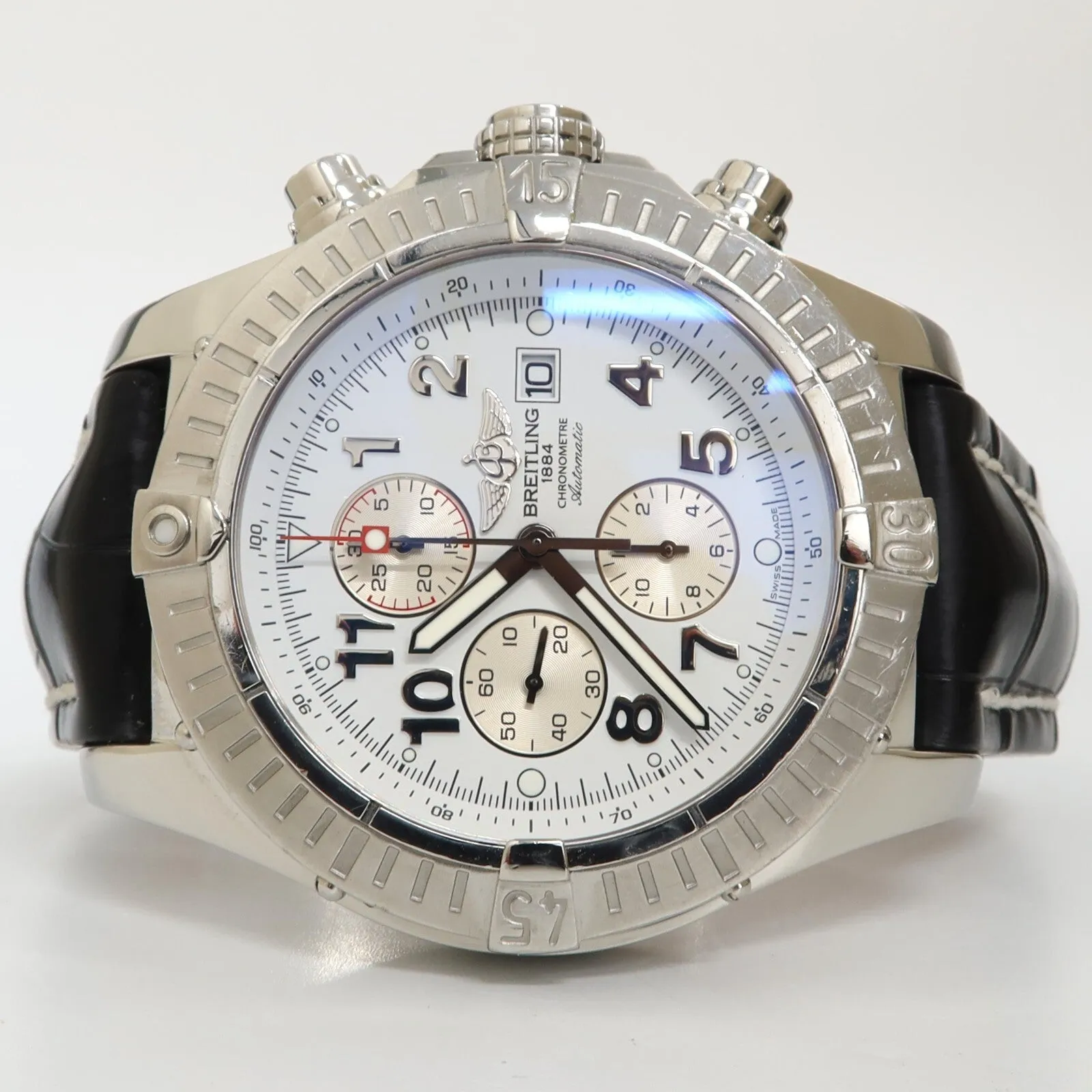 Breitling Super Avenger White Dial Chronograph 48MM Stainless Steel A13370