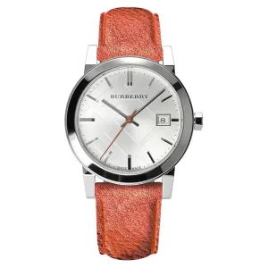 Burberry Ladies' Watch The City Check Silver Orange BU9121