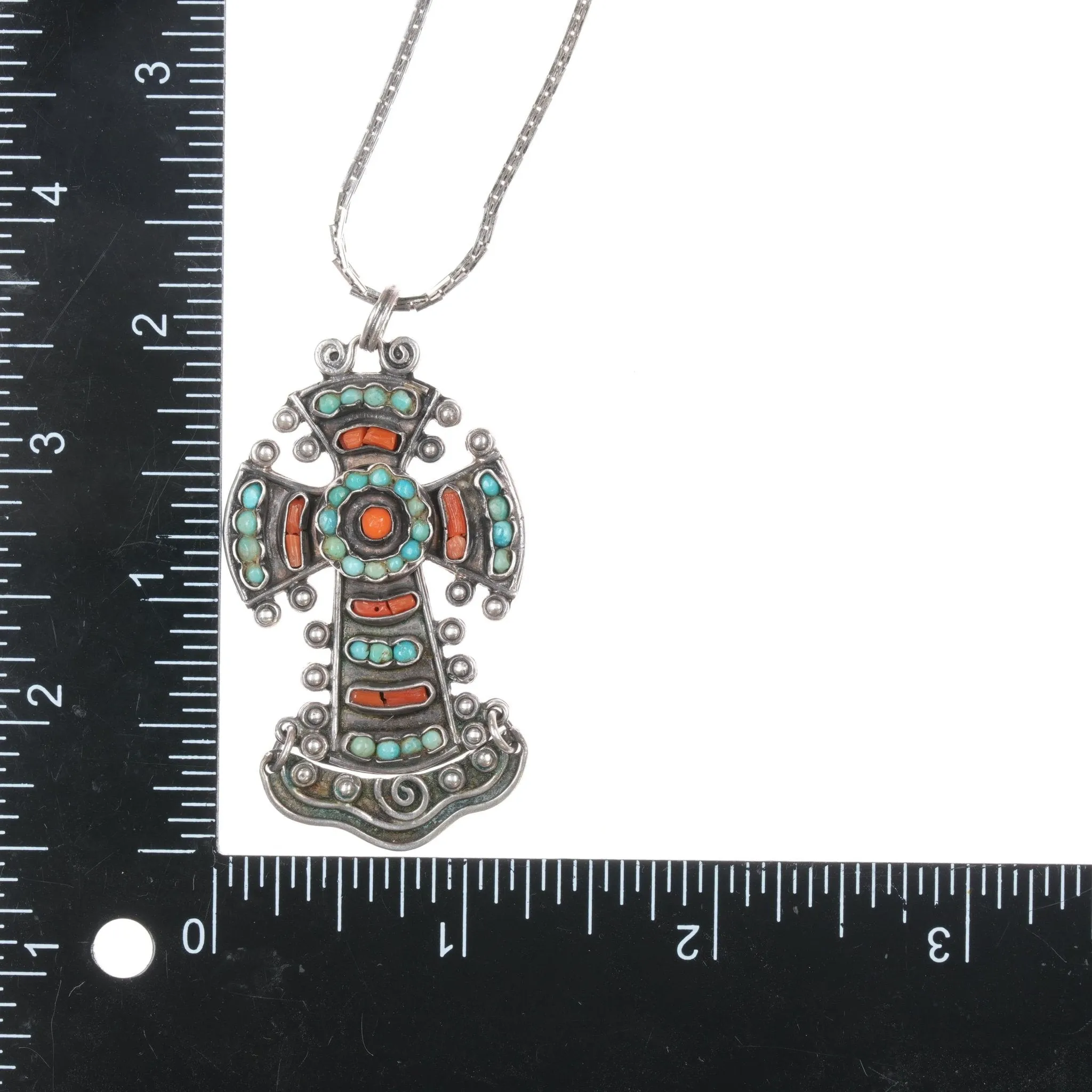 c1940 Early Matl 930 silver cross pendant