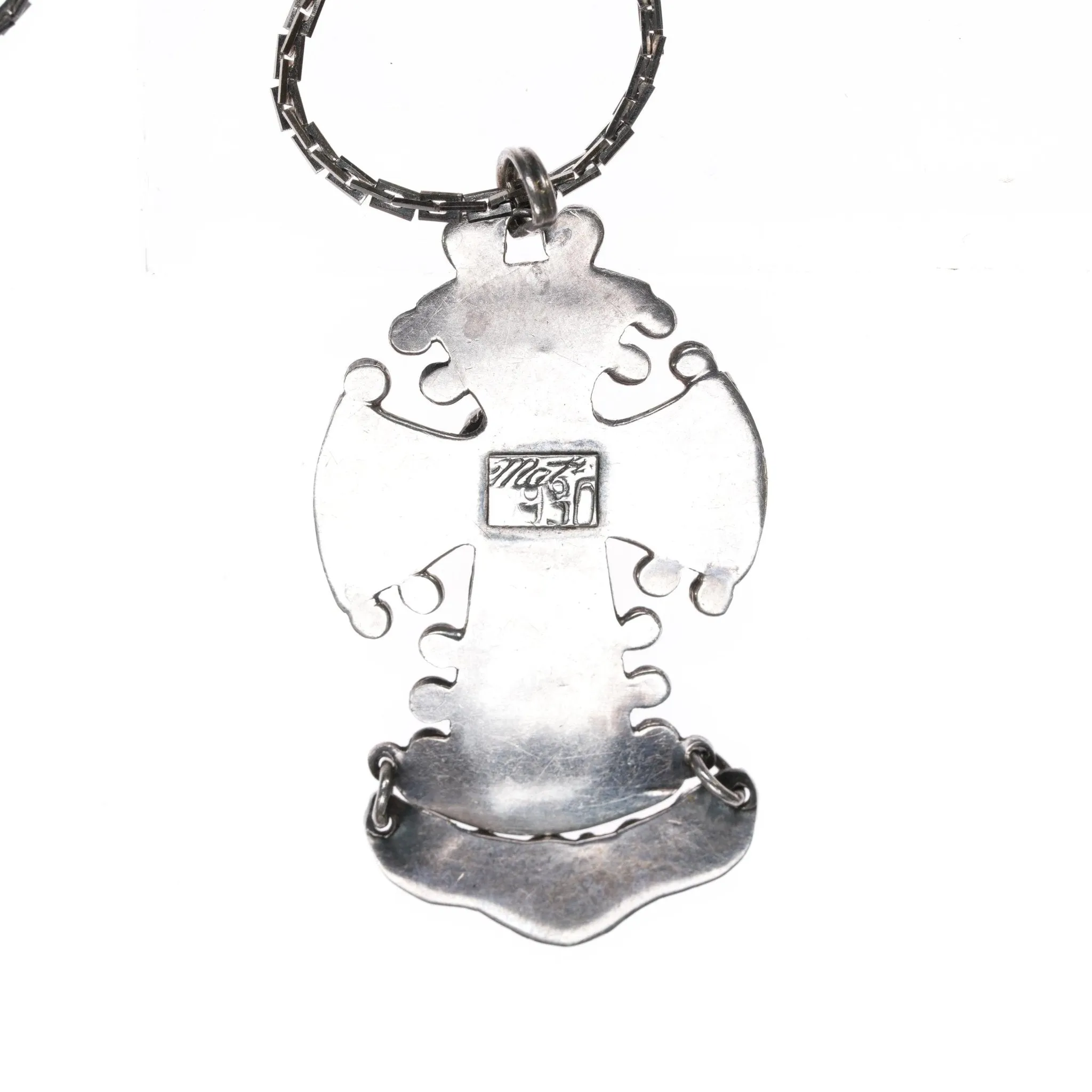 c1940 Early Matl 930 silver cross pendant