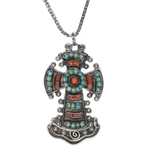 c1940 Early Matl 930 silver cross pendant