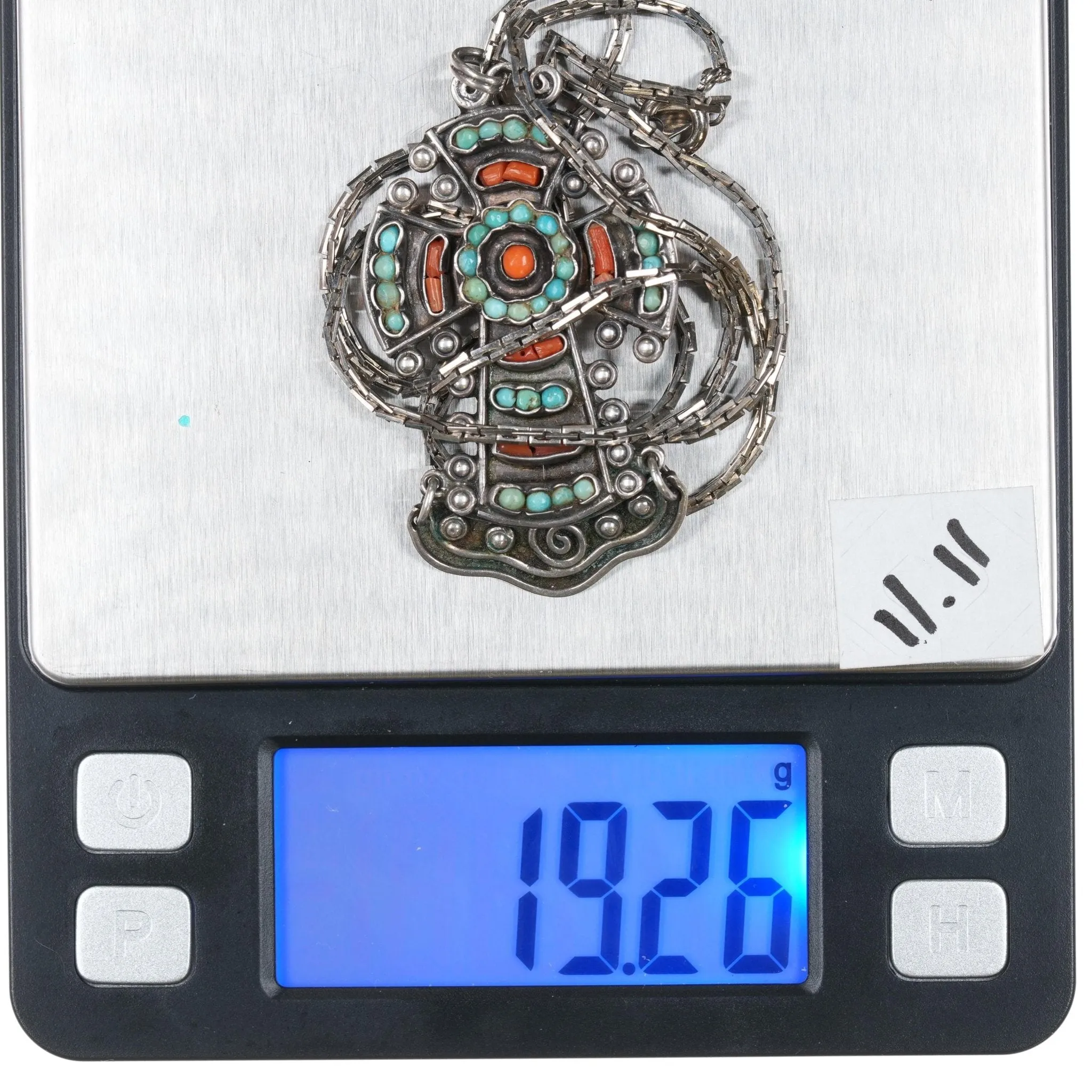c1940 Early Matl 930 silver cross pendant