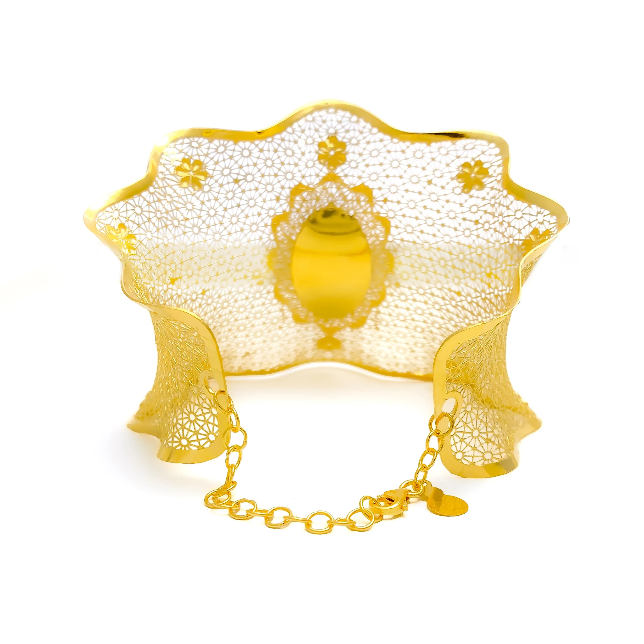 Captivating Regal 21K Gold Glam Bangle Bracelet