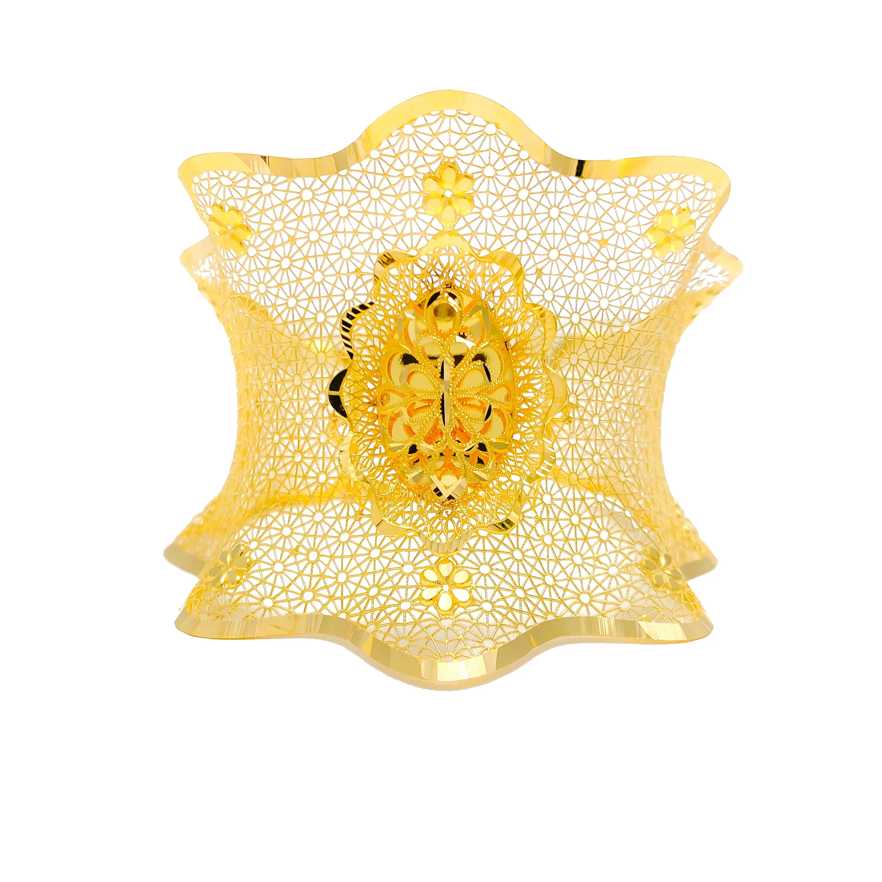 Captivating Regal 21K Gold Glam Bangle Bracelet