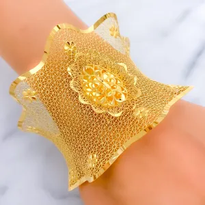 Captivating Regal 21K Gold Glam Bangle Bracelet