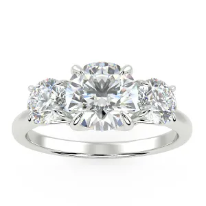 Centauri Three-Stone Ring in White Gold