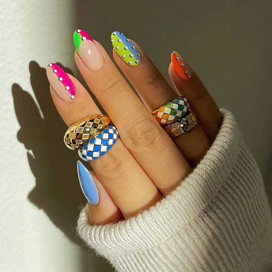 Checker Rings - Blue Set of 2