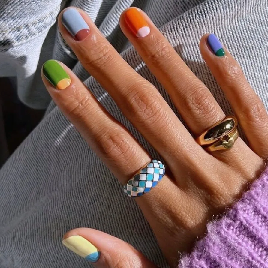 Checker Rings - Blue Set of 2