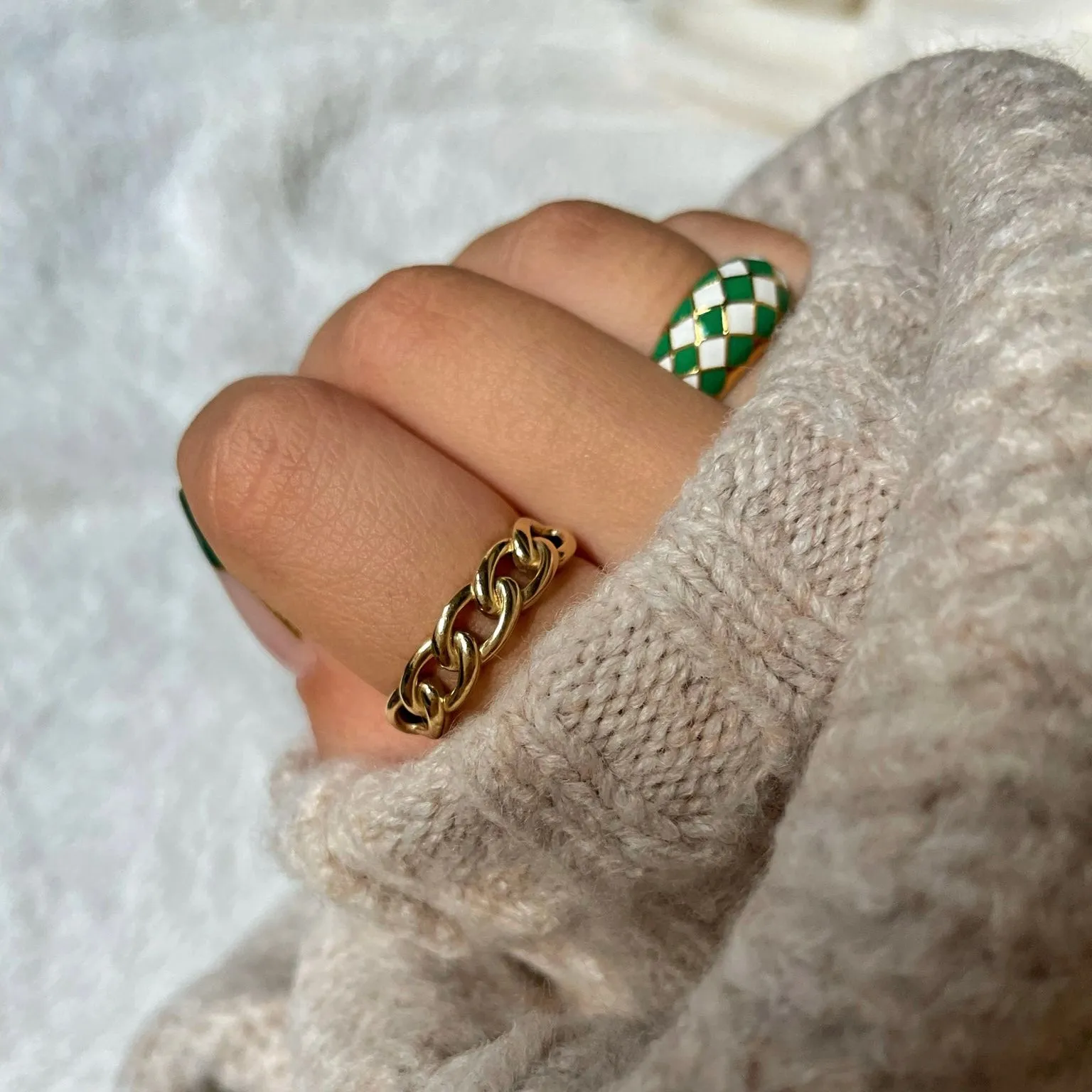 Checker Rings - Blue Set of 2