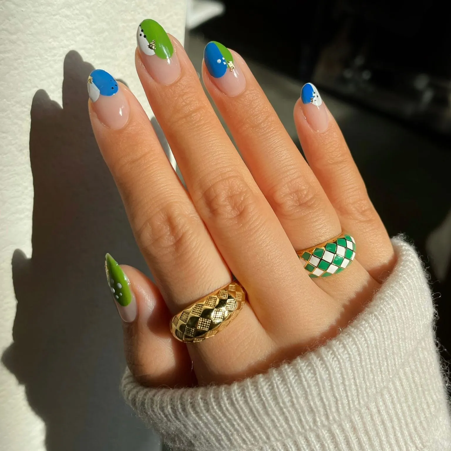 Checker Rings - Blue Set of 2