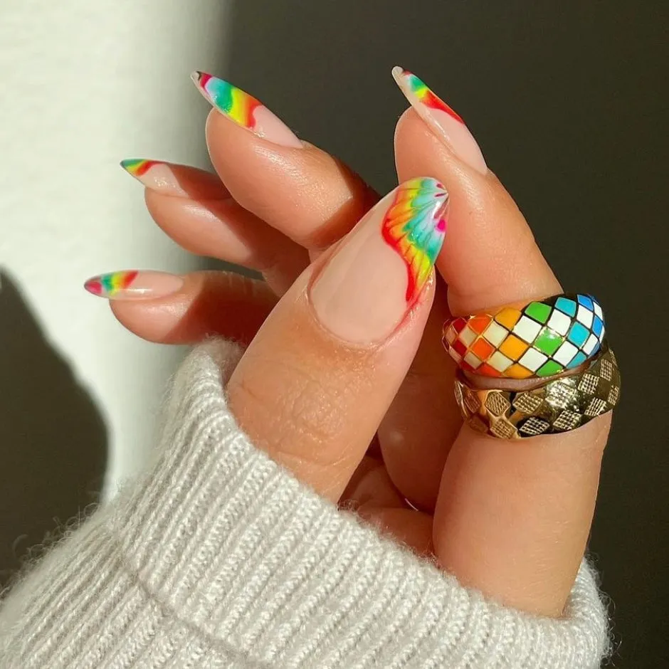 Checker Rings - Blue Set of 2