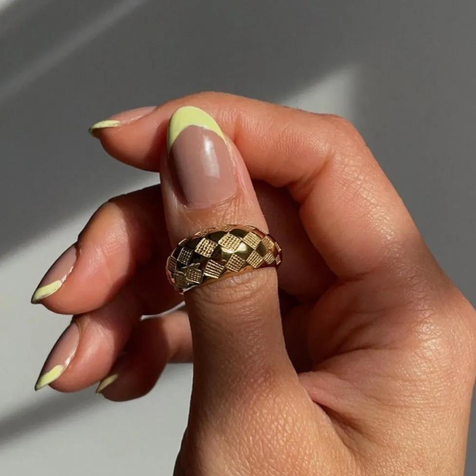 Checker Rings - Blue Set of 2