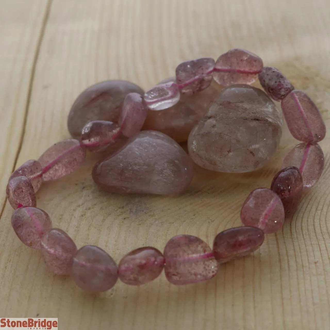 Cherry Quartz (Dyed) Tumbled Bracelets