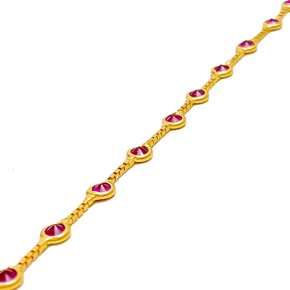 Chic Radiant 22k Gold CZ Bracelet