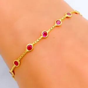 Chic Radiant 22k Gold CZ Bracelet