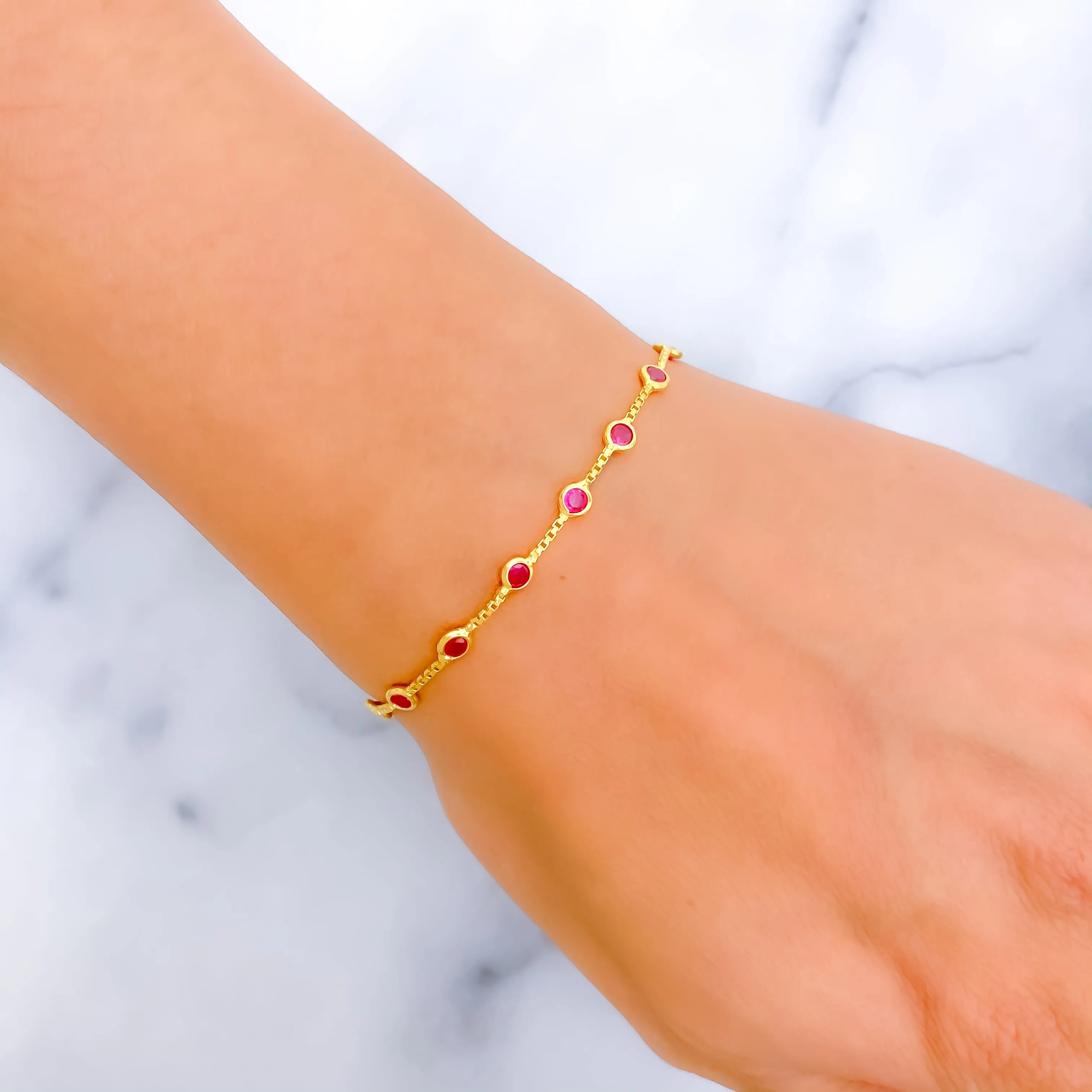 Chic Radiant 22k Gold CZ Bracelet
