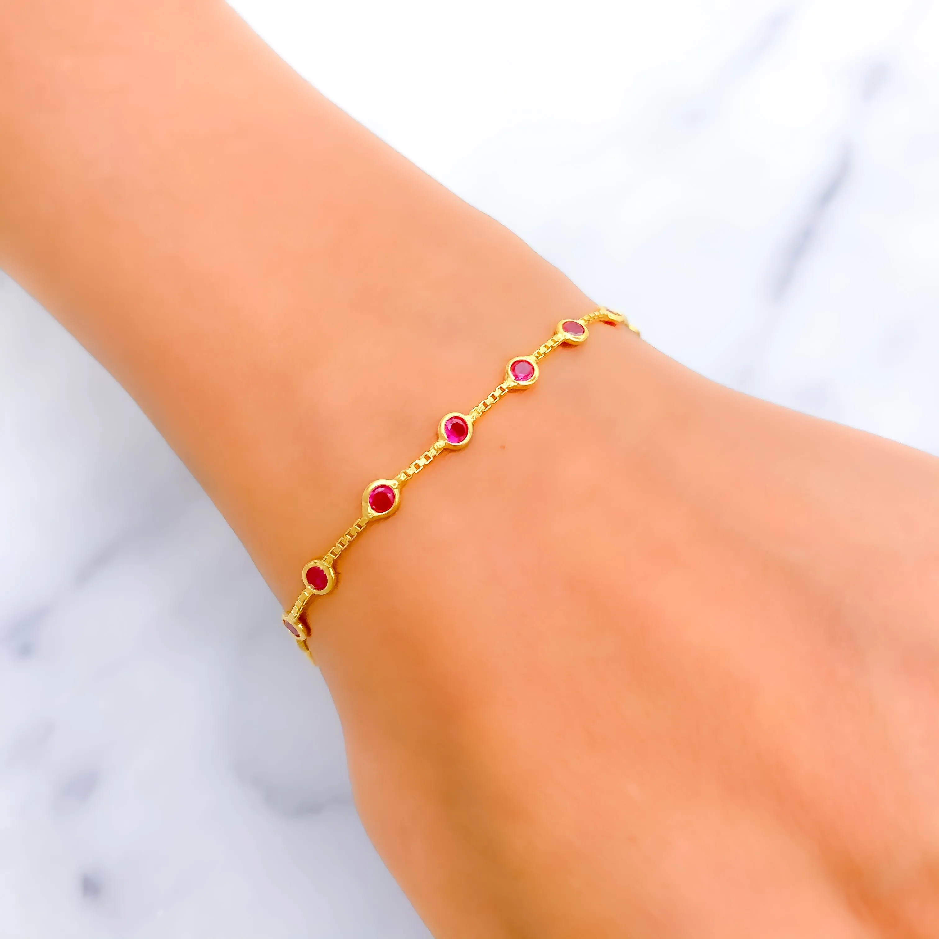 Chic Radiant 22k Gold CZ Bracelet