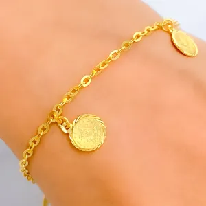 Classic Alluring 21k Gold Coin Bracelet