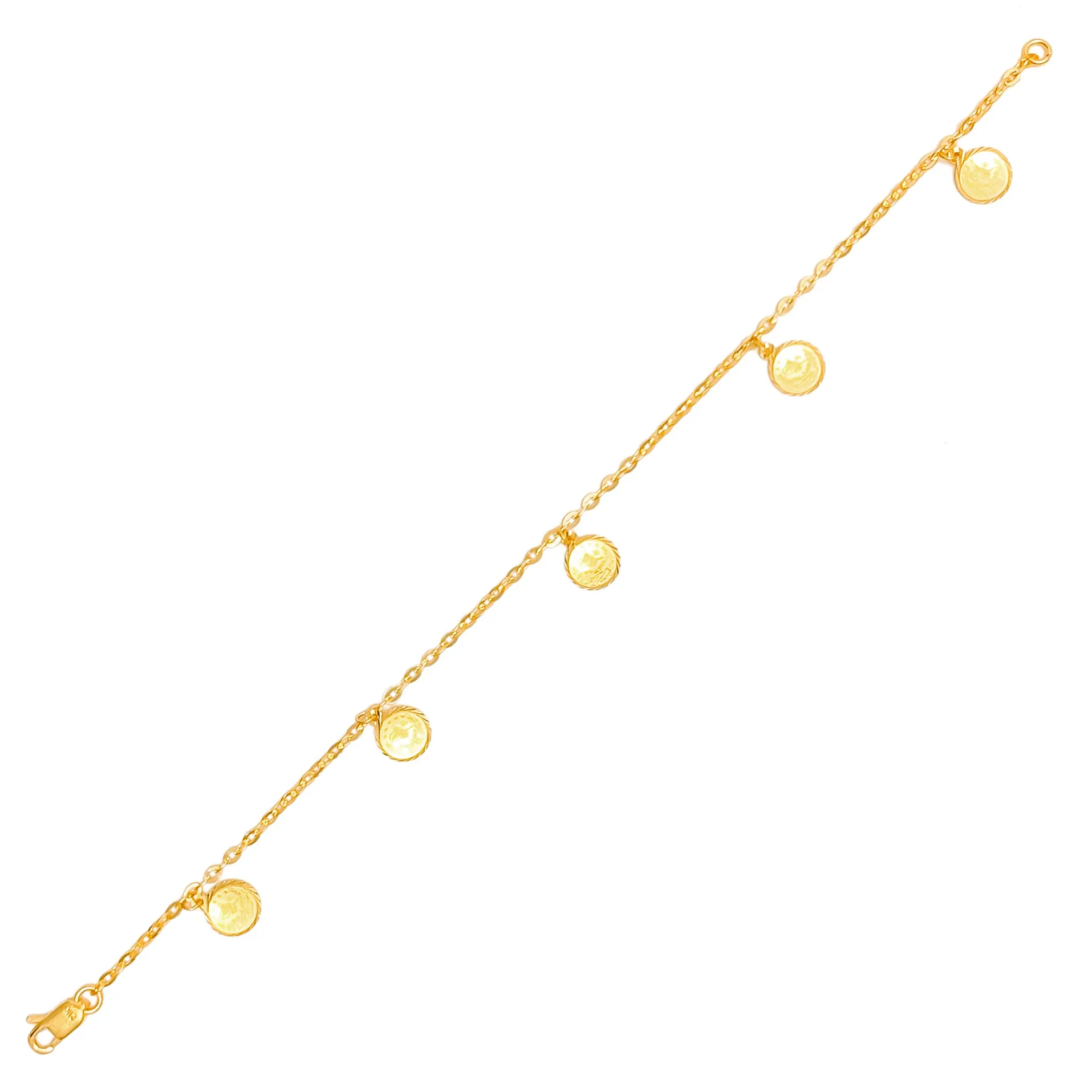Classic Alluring 21k Gold Coin Bracelet
