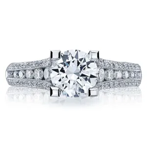 Classic Crescent Diamond Engagement Ring in 18k