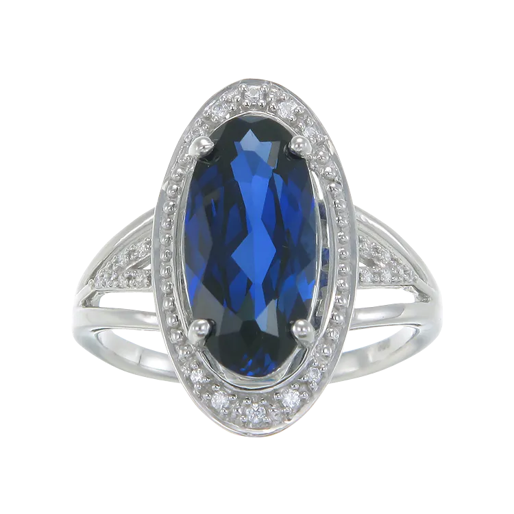 Classic Oval Blue Sapphire Ring