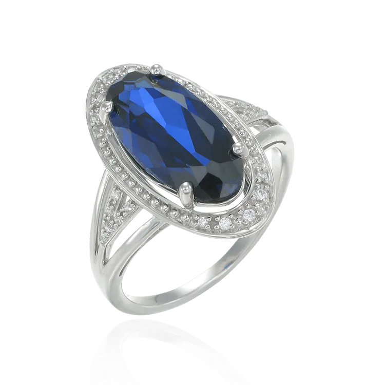 Classic Oval Blue Sapphire Ring