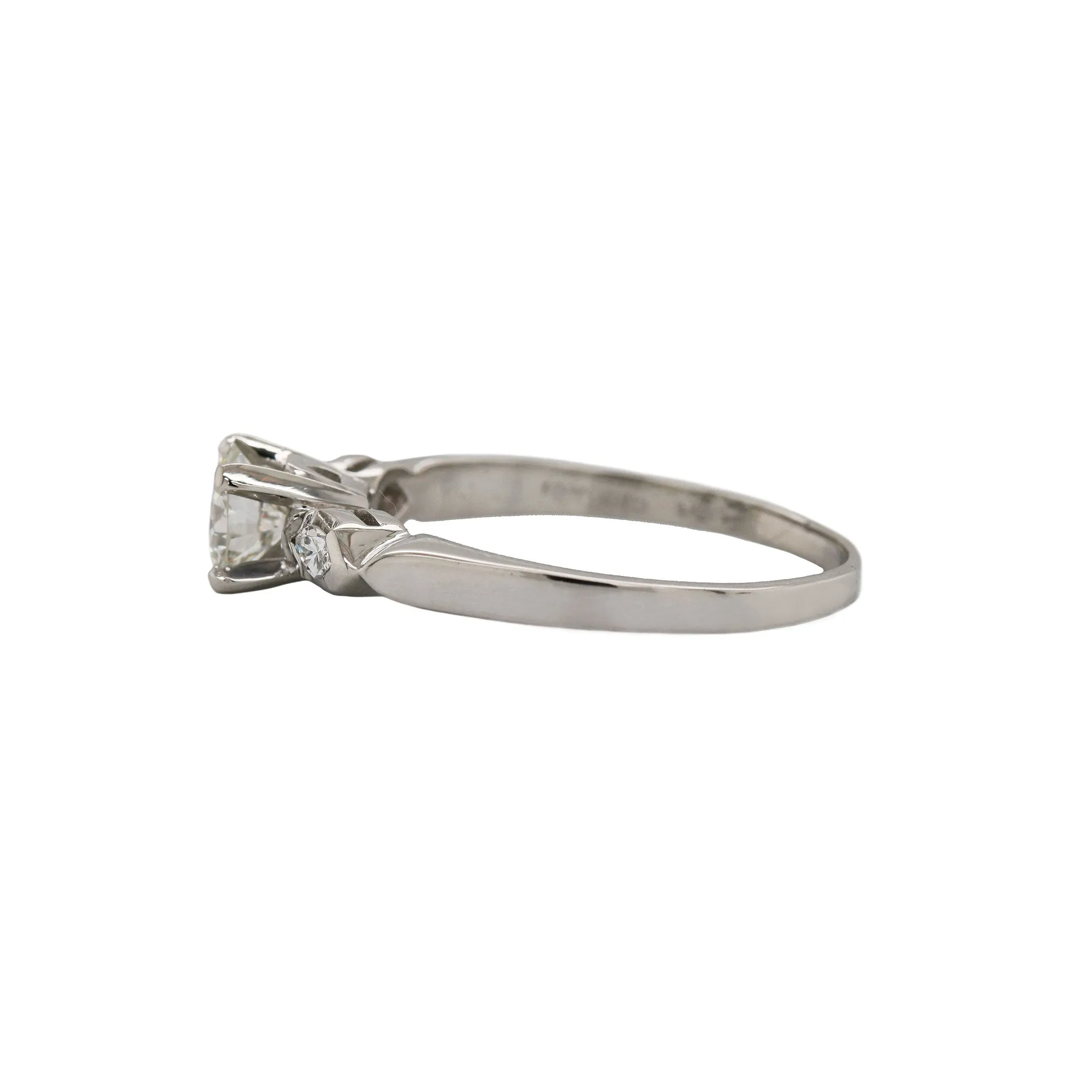 Classic Platinum Three Stone Engagement Ring