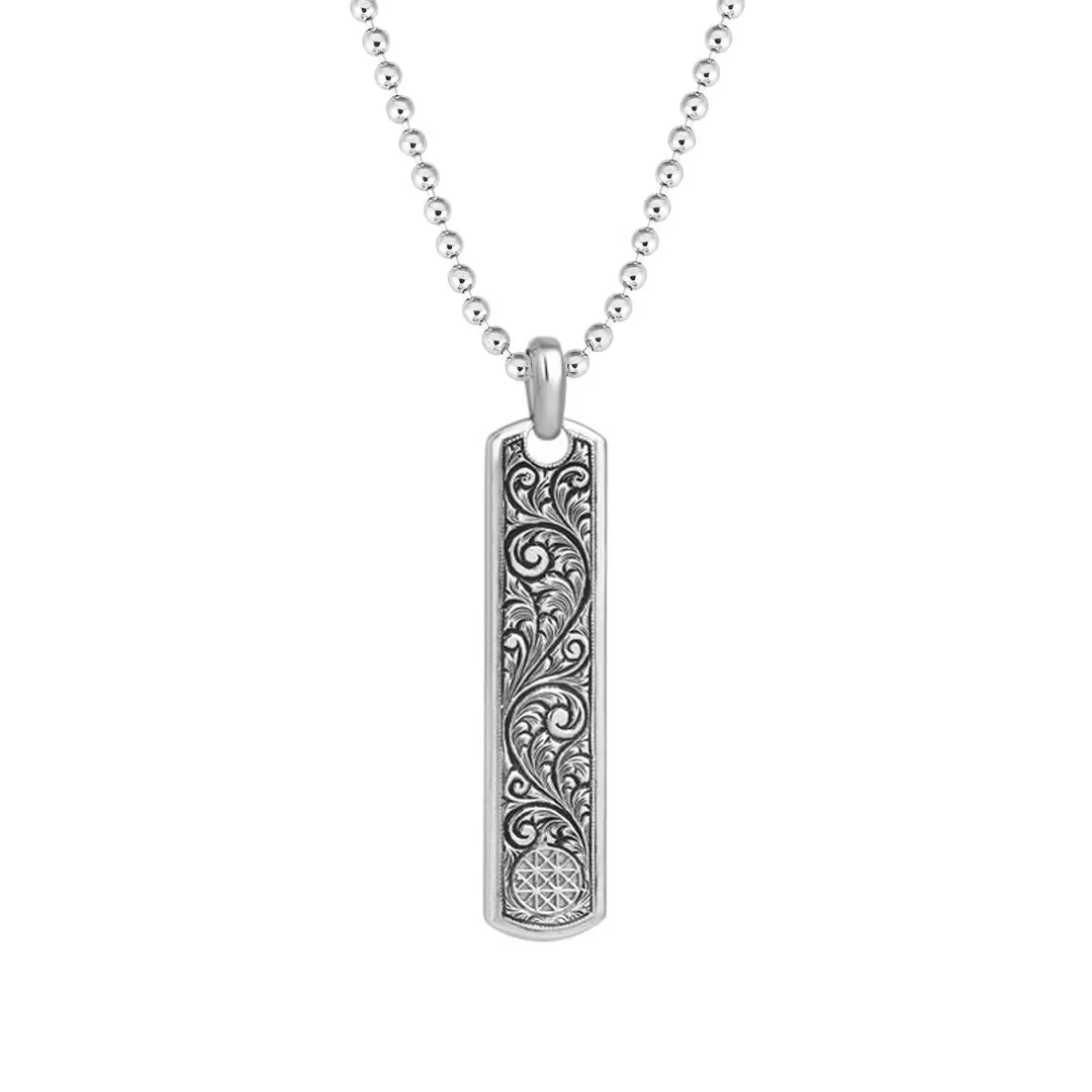 Classic Samurai Tag Necklace With Chain