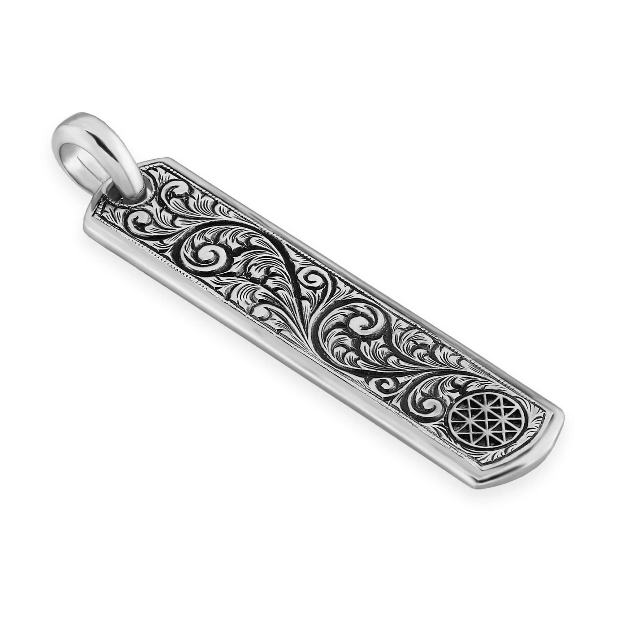 Classic Samurai Tag Necklace With Chain