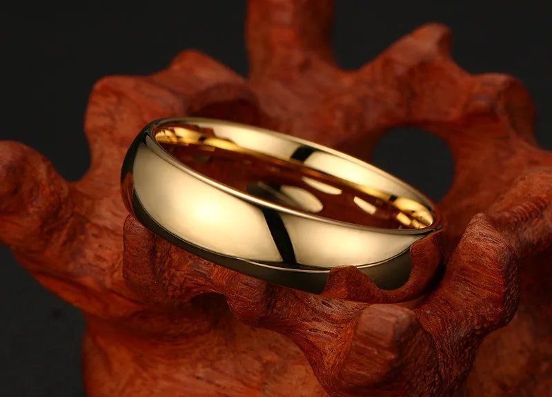 Classic Tungsten Carbide Ring 18K Gold Plated Wedding Rings For Men Women
