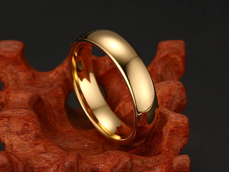 Classic Tungsten Carbide Ring 18K Gold Plated Wedding Rings For Men Women