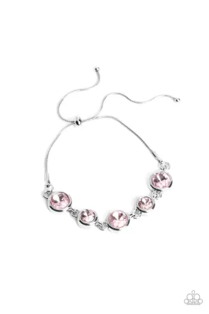 Classically Cultivated - Pink - Rhinestone Paparazzi Bolo Sliding Bead Bracelet