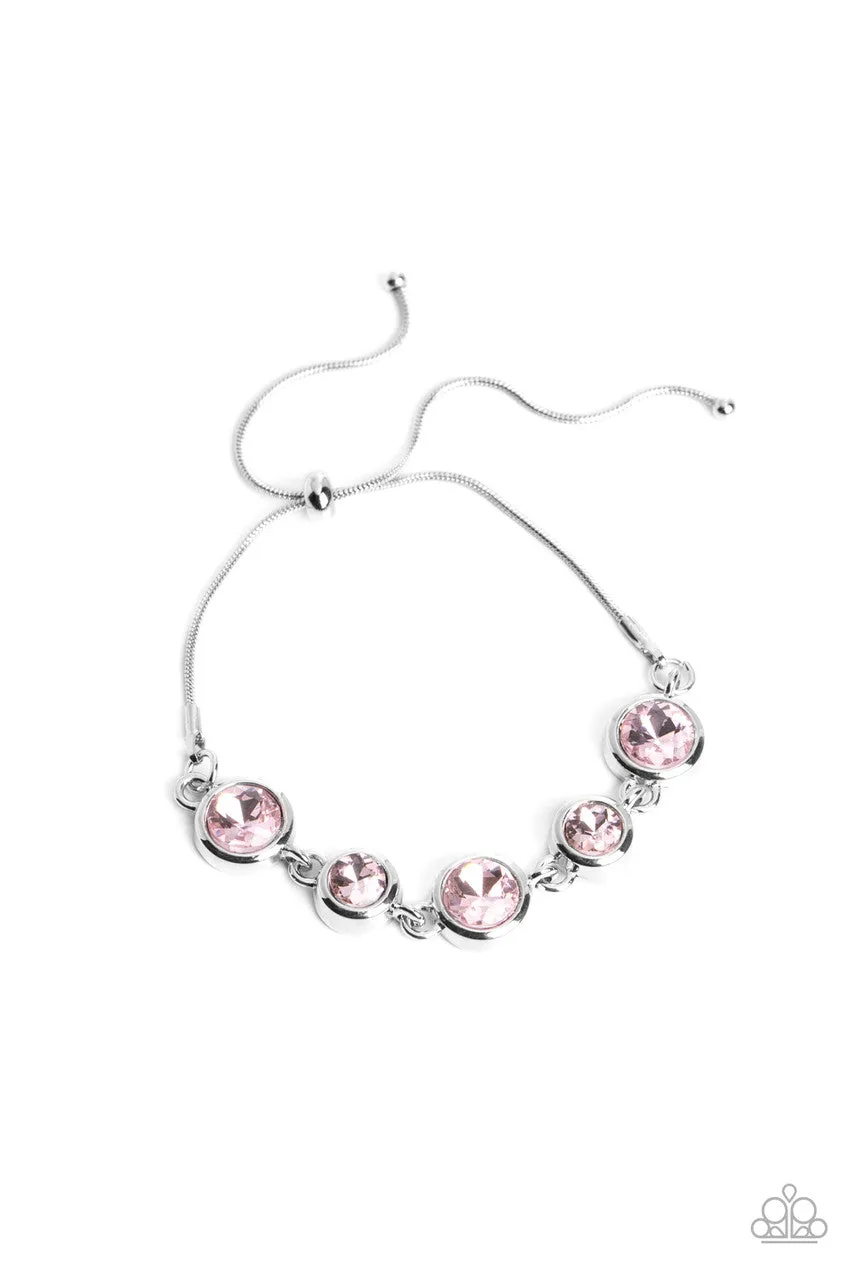Classically Cultivated - Pink - Rhinestone Paparazzi Bolo Sliding Bead Bracelet