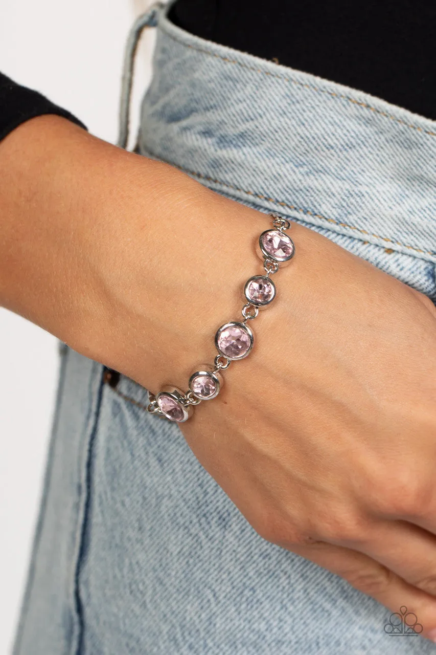 Classically Cultivated - Pink - Rhinestone Paparazzi Bolo Sliding Bead Bracelet
