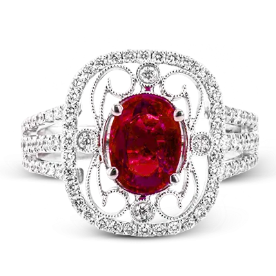 Color Ring in 18k Gold with Diamonds