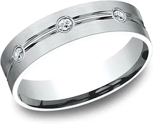 Comfort Fit Diamond Wedding Band- 6mm