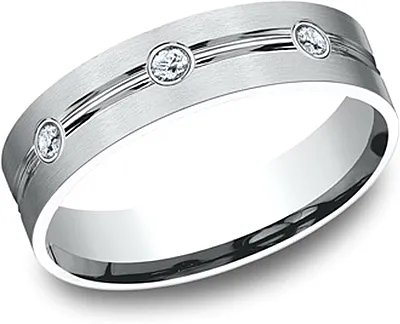 Comfort Fit Diamond Wedding Band- 6mm