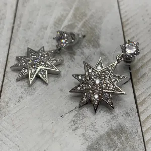 Compass Stars with CZ Embellishment Earrings 210-11 | Erika Williner Designs