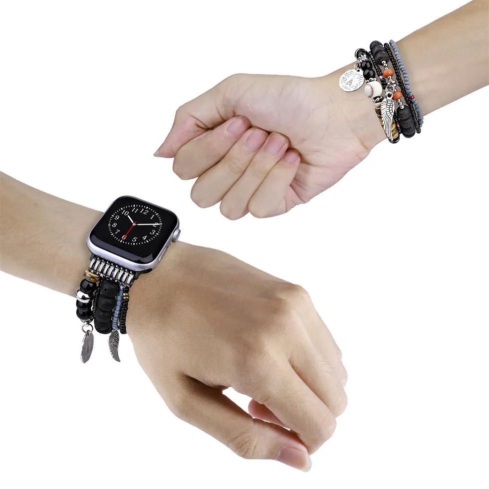 Compatible with iWatch Apple Watch Jewelry Band: Apple Watch Series 7/6/5, SE, Bohemian Wing Accessories, Watch Decoration Accessories  C-240520-3