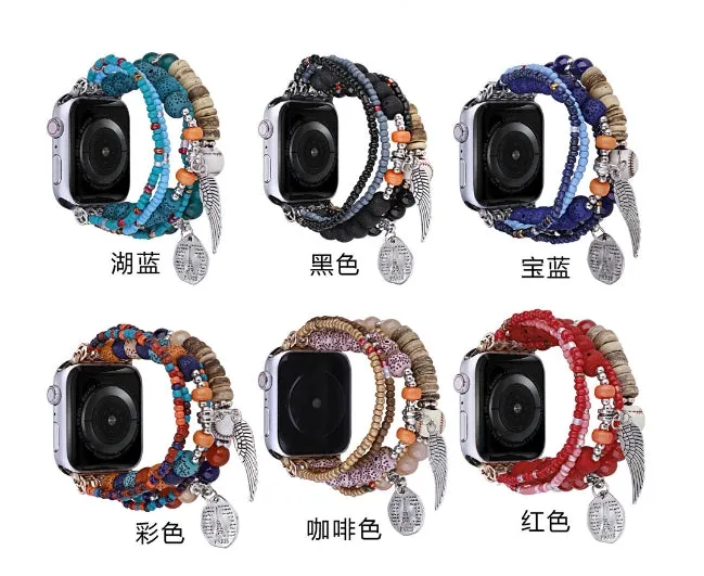 Compatible with iWatch Apple Watch Jewelry Band: Apple Watch Series 7/6/5, SE, Bohemian Wing Accessories, Watch Decoration Accessories  C-240520-3
