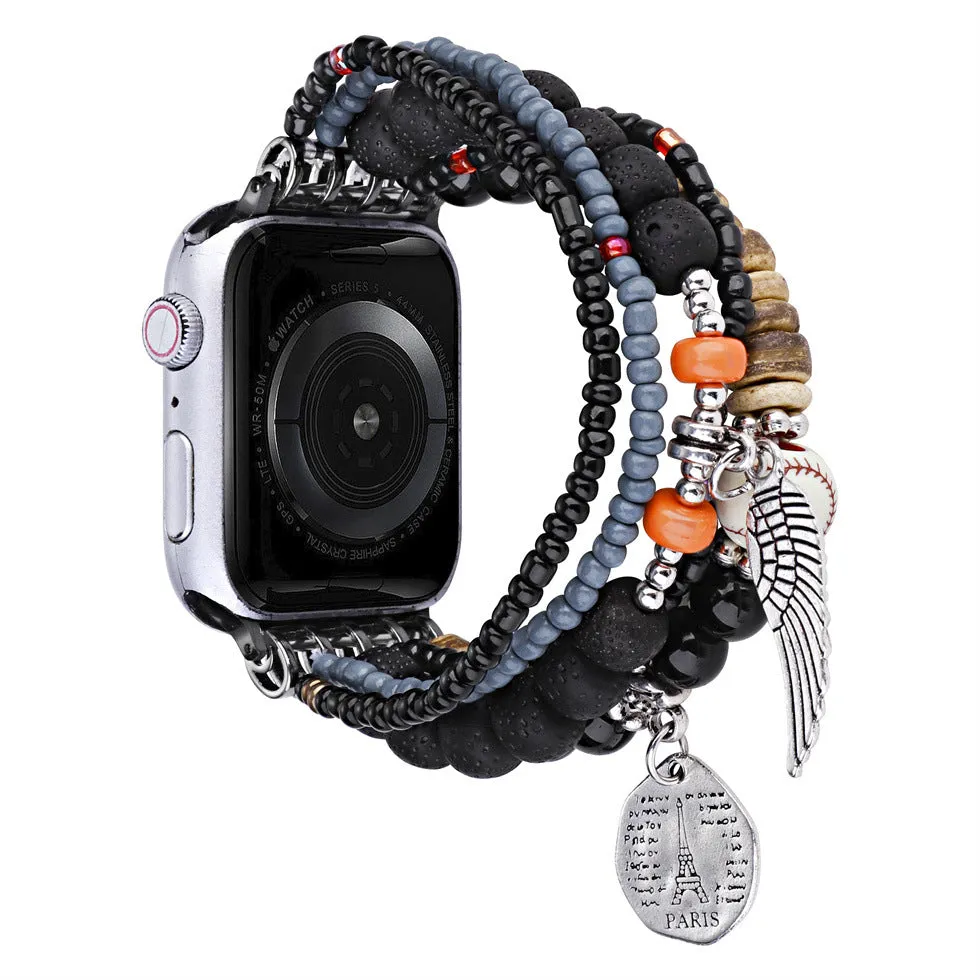 Compatible with iWatch Apple Watch Jewelry Band: Apple Watch Series 7/6/5, SE, Bohemian Wing Accessories, Watch Decoration Accessories  C-240520-3