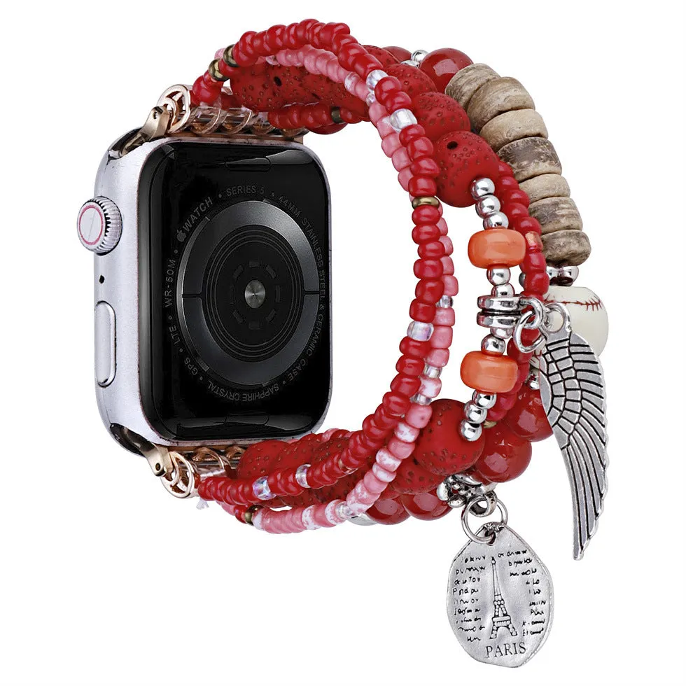 Compatible with iWatch Apple Watch Jewelry Band: Apple Watch Series 7/6/5, SE, Bohemian Wing Accessories, Watch Decoration Accessories  C-240520-3