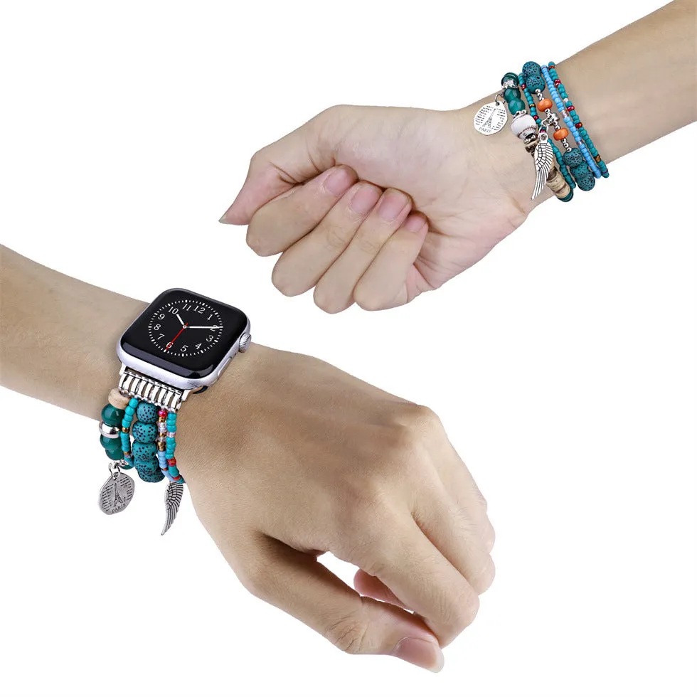 Compatible with iWatch Apple Watch Jewelry Band: Apple Watch Series 7/6/5, SE, Bohemian Wing Accessories, Watch Decoration Accessories  C-240520-3