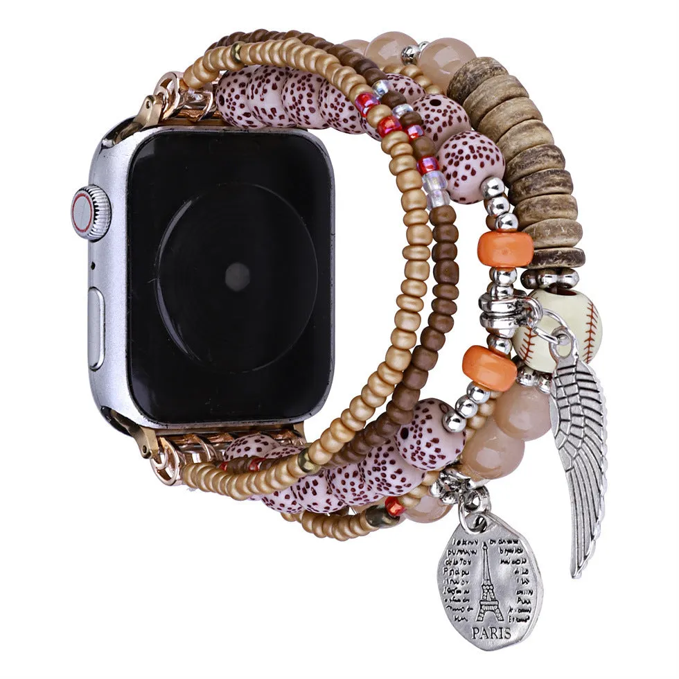 Compatible with iWatch Apple Watch Jewelry Band: Apple Watch Series 7/6/5, SE, Bohemian Wing Accessories, Watch Decoration Accessories  C-240520-3